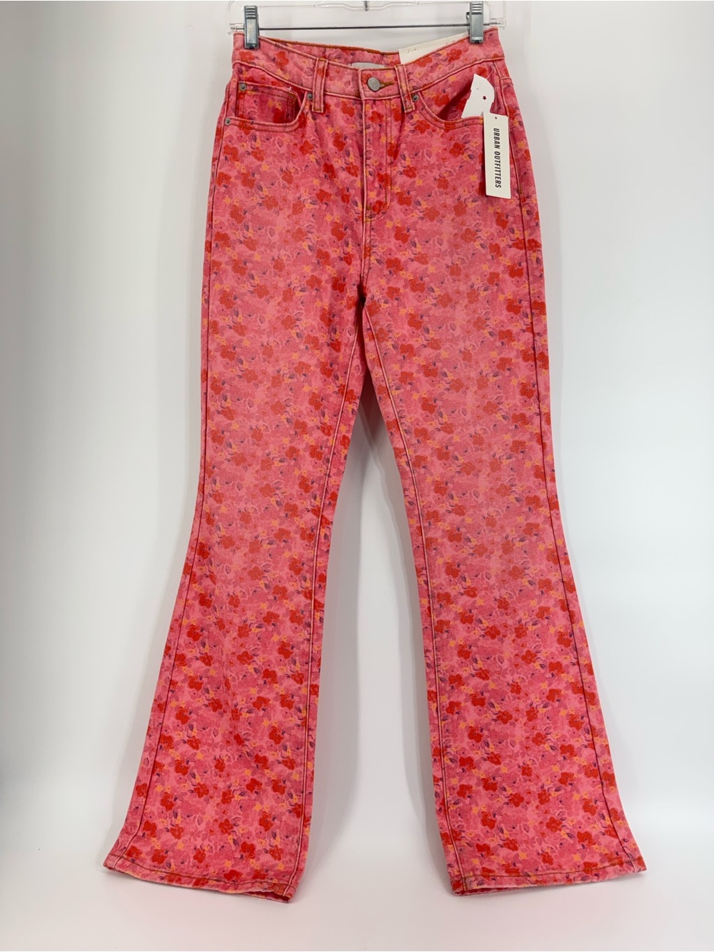 BDG Urban Outfitters Pink Floral Flare Jeans